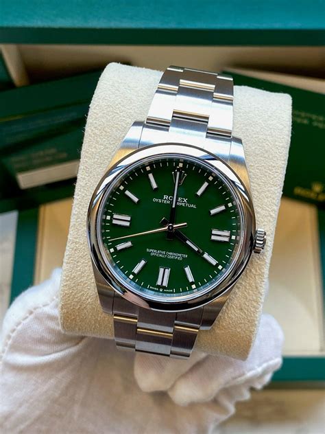 rolex oyster perpetual 41 verde|Rolex Oyster Perpetual 41mm celebration.